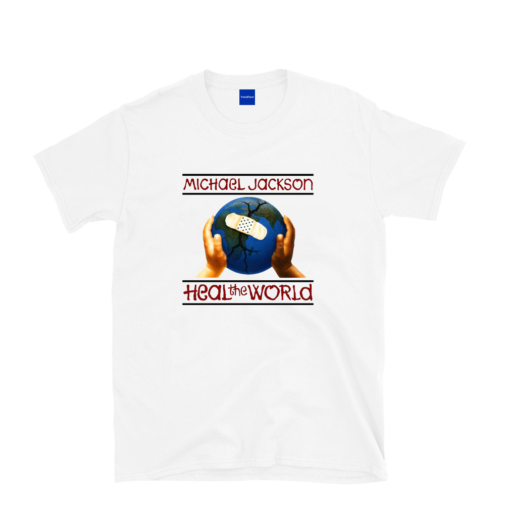 Michael Jackson heal The World Michael Jackson save The World Áo thun ngắn cotton