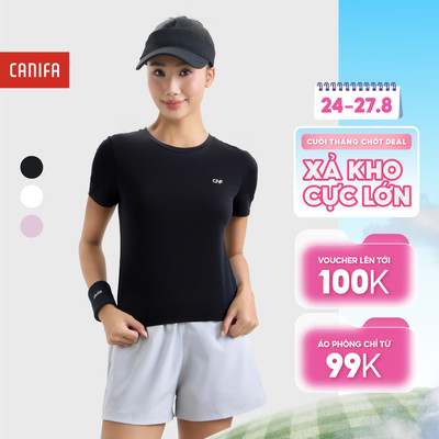 Áo thun active nữ cổ tròn ngắn tay form dáng ôm tôn dáng CANIFA 6TS26S019
