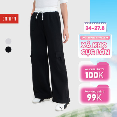 Quần nỉ vòng lông nữ ống rộng có túi hộp CANIFA 6BP25C004