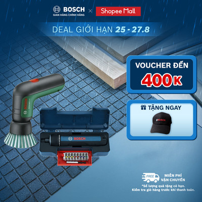 Máy cọ rửa vệ sinh đa năng dùng pin (UniversalBrush) + Tặng kèm 1 Máy vặn vít pin Bosch Go 3 (KIT)
