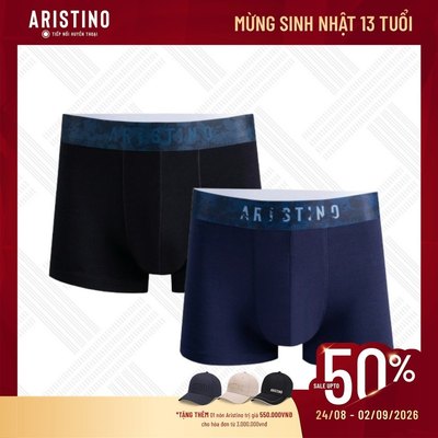 Quần lót nam Aristino dáng Boxer mềm mịn, thấm hút, kháng khuẩn tự nhiên tốt ABX087