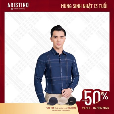 Áo Sơ Mi Nam Aristino tay dài Slim fit Viscose từ sợi tre ALS1030S1