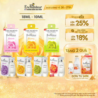 Nước hoa bỏ túi EDT Enchanteur 10ml / 18ml - lưu hương dài lâu, đạt chứng nhận Safe Perfume và Cruelty Free - HĐT