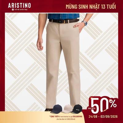 Quần âu kaki nam ARISTINO cotton dáng suông rộng thoải mái AKK0100Z