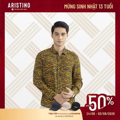 Áo sơ mi nam tay dài ARISTINO họa tiết độc đáo, thời thượng ALSM1309