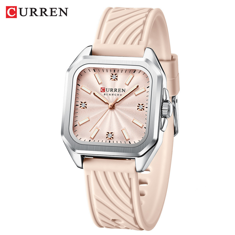CURREN / CURREN 9113 Đồng hồ mặt vuông nhỏ dành cho nữ Đồng hồ thạch anh chống nước Đồng hồ silicon 