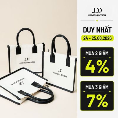 Túi Canvas JM Dress Design Quai Da Cao Cấp QT06.2502. Túi Tote Nữ Thời Trang Đi Làm, Đi Chơi By JM Dress Design