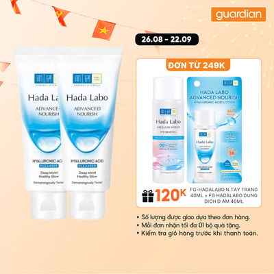 Combo 2 Kem Rửa Mặt Dưỡng Ẩm Hada Labo Advanced Nourish Hyaluronic Acid Cleanser Guardian 80Gr | Guardian Việt Nam