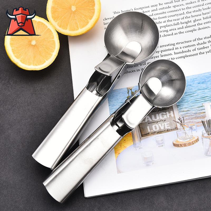 Bull Ice Cream Scoops Thép Không Gỉ Ice Cream Digger Không Dính Trái Cây Ice Ball Maker Dưa Hấu Ice 