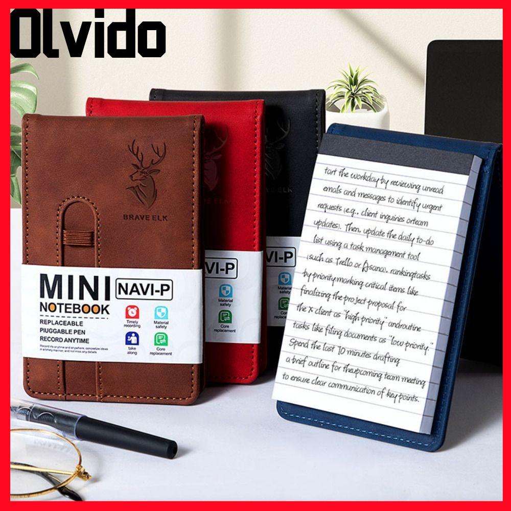 Sổ tay bỏ túi OLVIDO, Bao da Portbale A7 Notebook, Đường ngang A7 Planner Book School Office