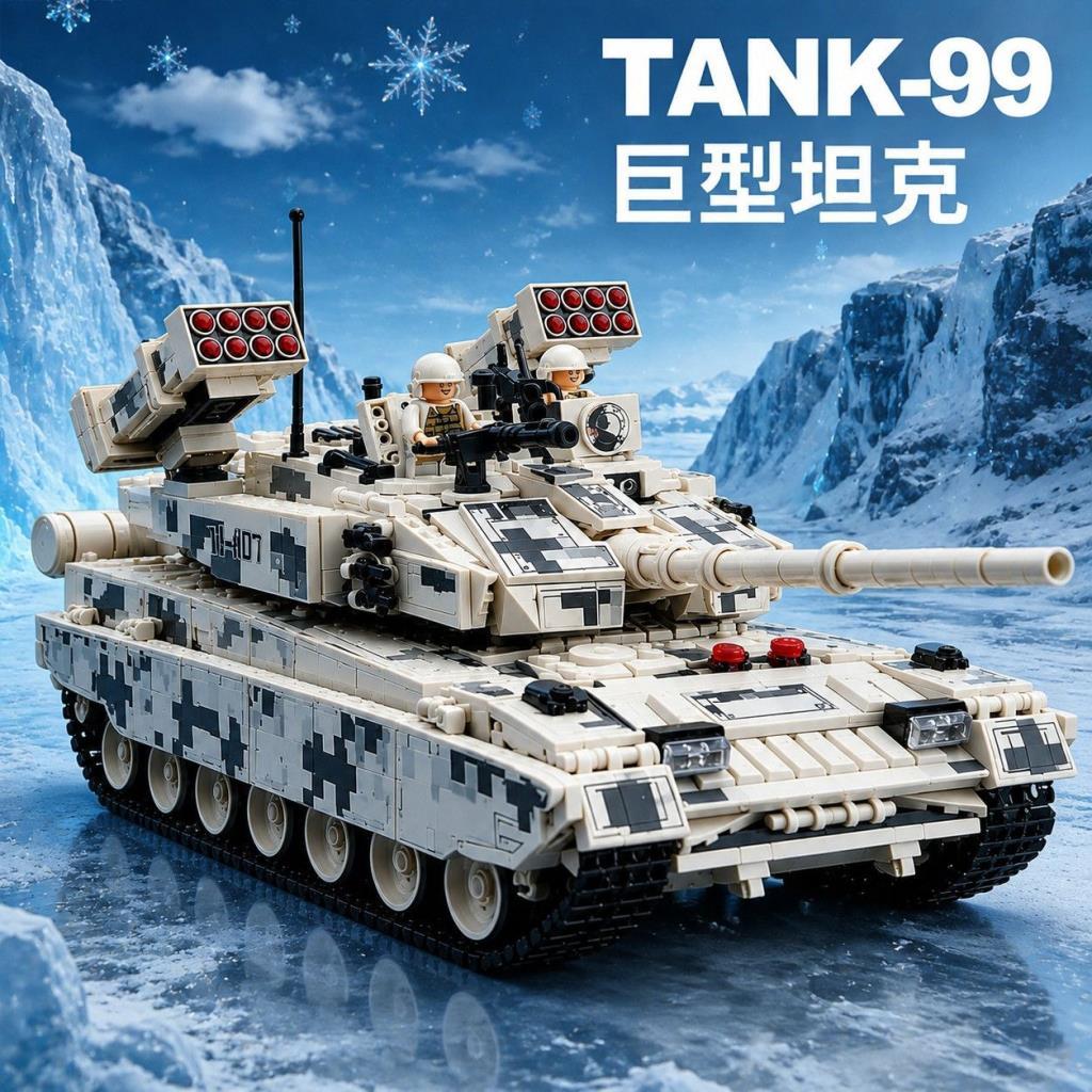 Tương thích với Lego 99A Main Battle Tank Leopard 2 Snow Commando Armored Vehicle Khối xây dựng Mô h