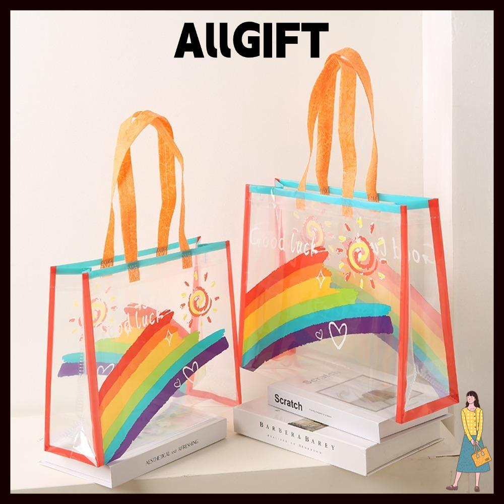 AllGIFT Túi xách ALLGIFT, Túi đeo vai cầu vồng PVC chống thấm nước, Bán chạy Túi đựng đồ bơi dung tích lớn dành cho nữ