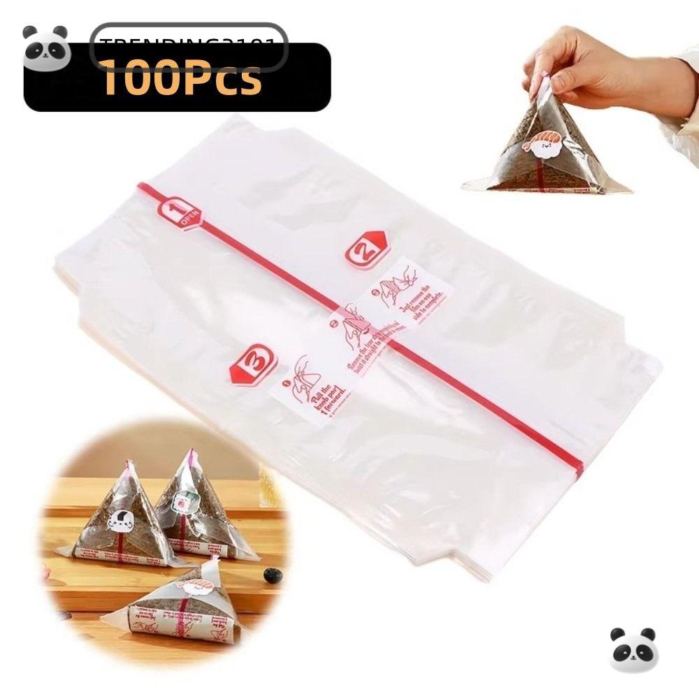 TRENDING 100 Chiếc Túi Sushi Onigiri, Nori Rong Biển Onigiri Hai Lớp Tam Giác Cơm Bóng Túi Đóng Gói,