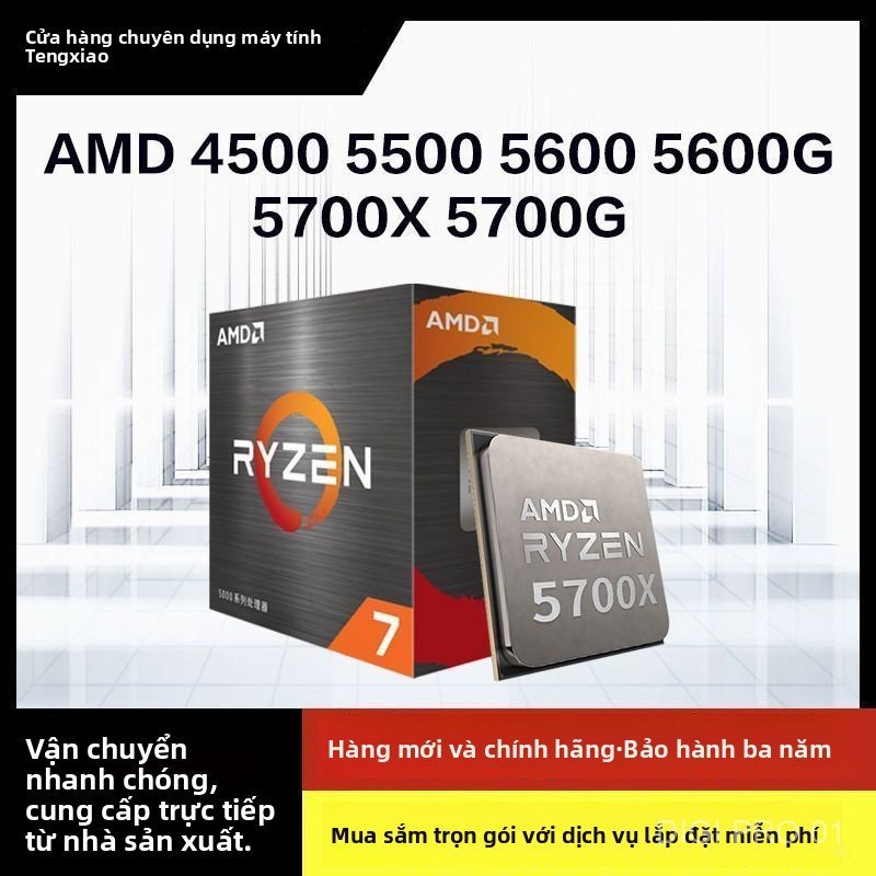 CPU AMD Ryzen 5 5500 5600GT box chính hãng hiệu năng mượt mà cho PC chơi game giá tốt