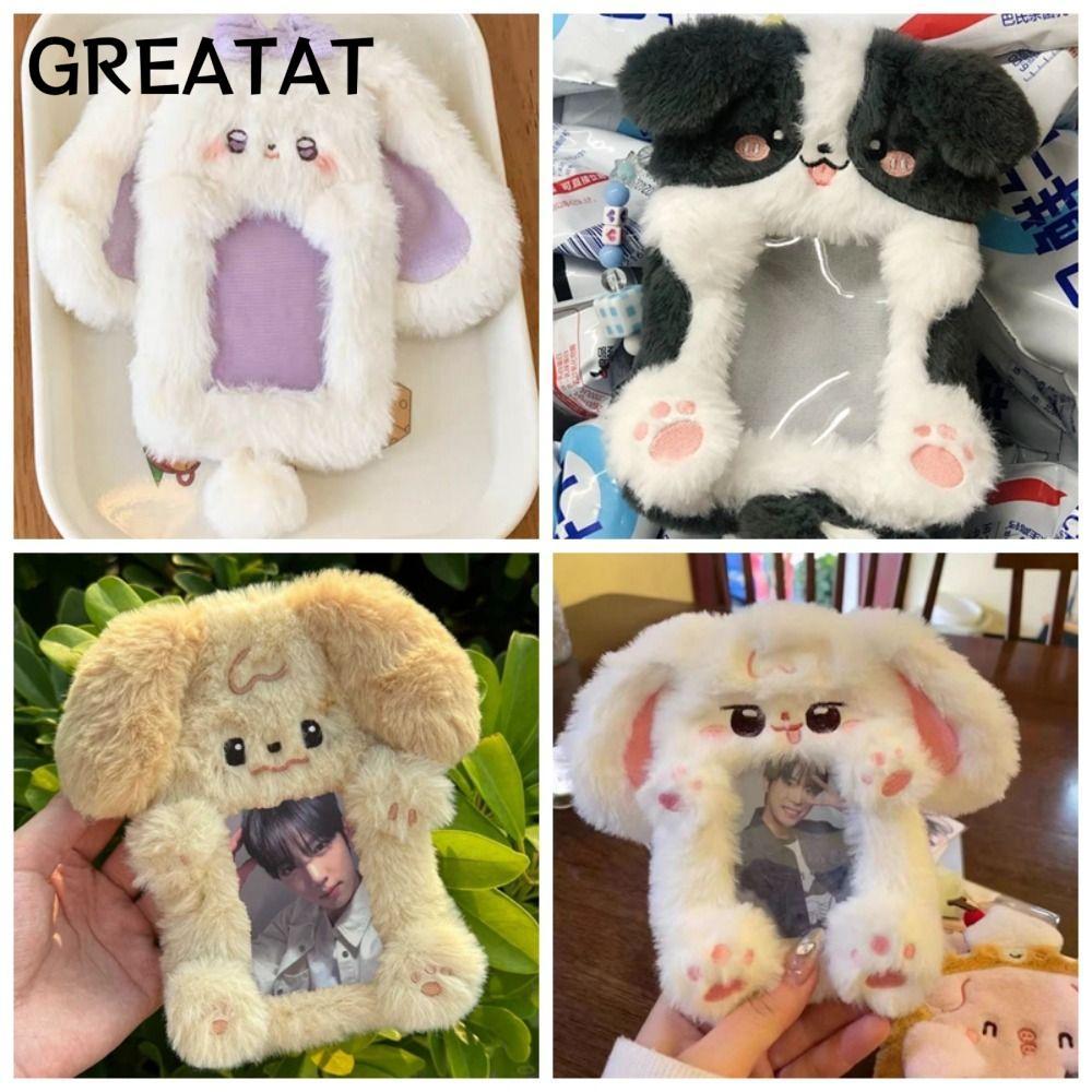 GREAT Photocard, Sang Trọng Tai Thỏ / Border Collie Photo Card Holder, Hoạt Hình Đa Năng Thẻ Học Sin