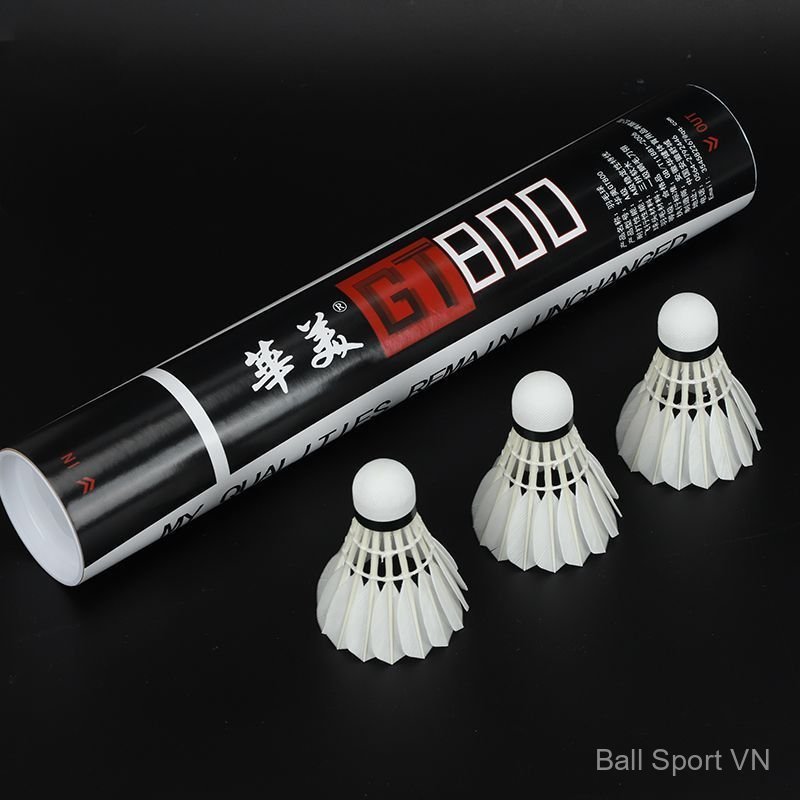 Cầu lông vũ lông ngỗng Huamei GT800 cao cấp bay ổn định siêu bền chuyên thi đấu chuyên nghiệp chính 