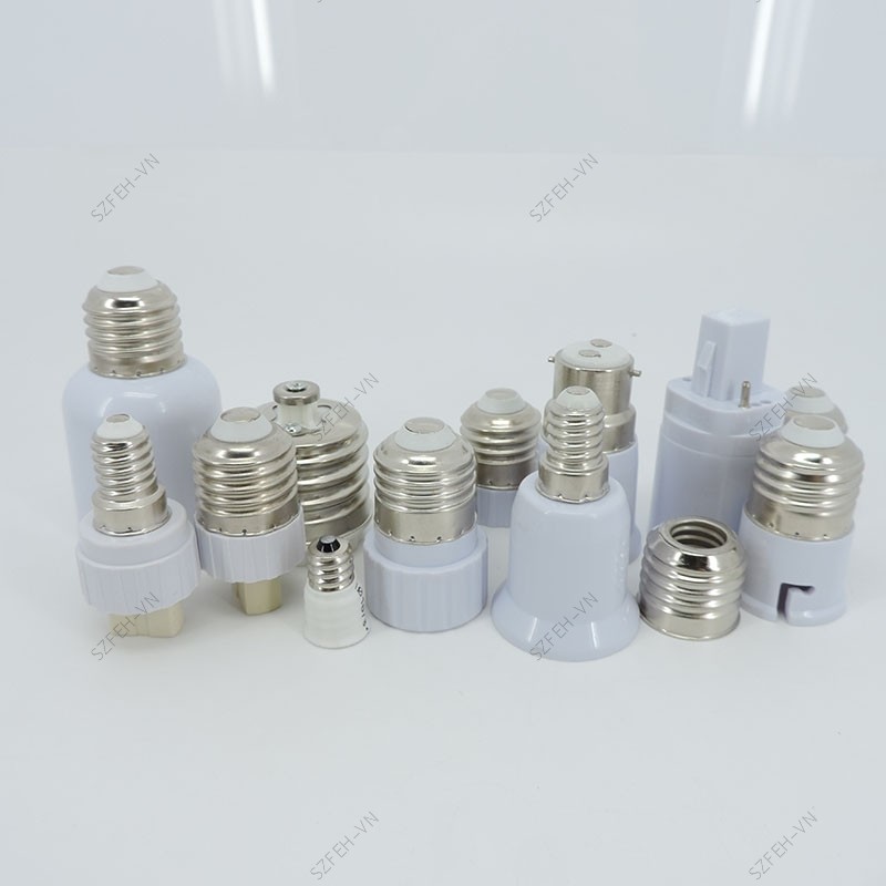 2 Chiếc E27 E14 e17 Sang G24 GU10 E12 B22 MR16 Sang E27 Bóng Đèn Giá Đỡ Chuyển Đổi Đế AC Ổ Cắm Điện 
