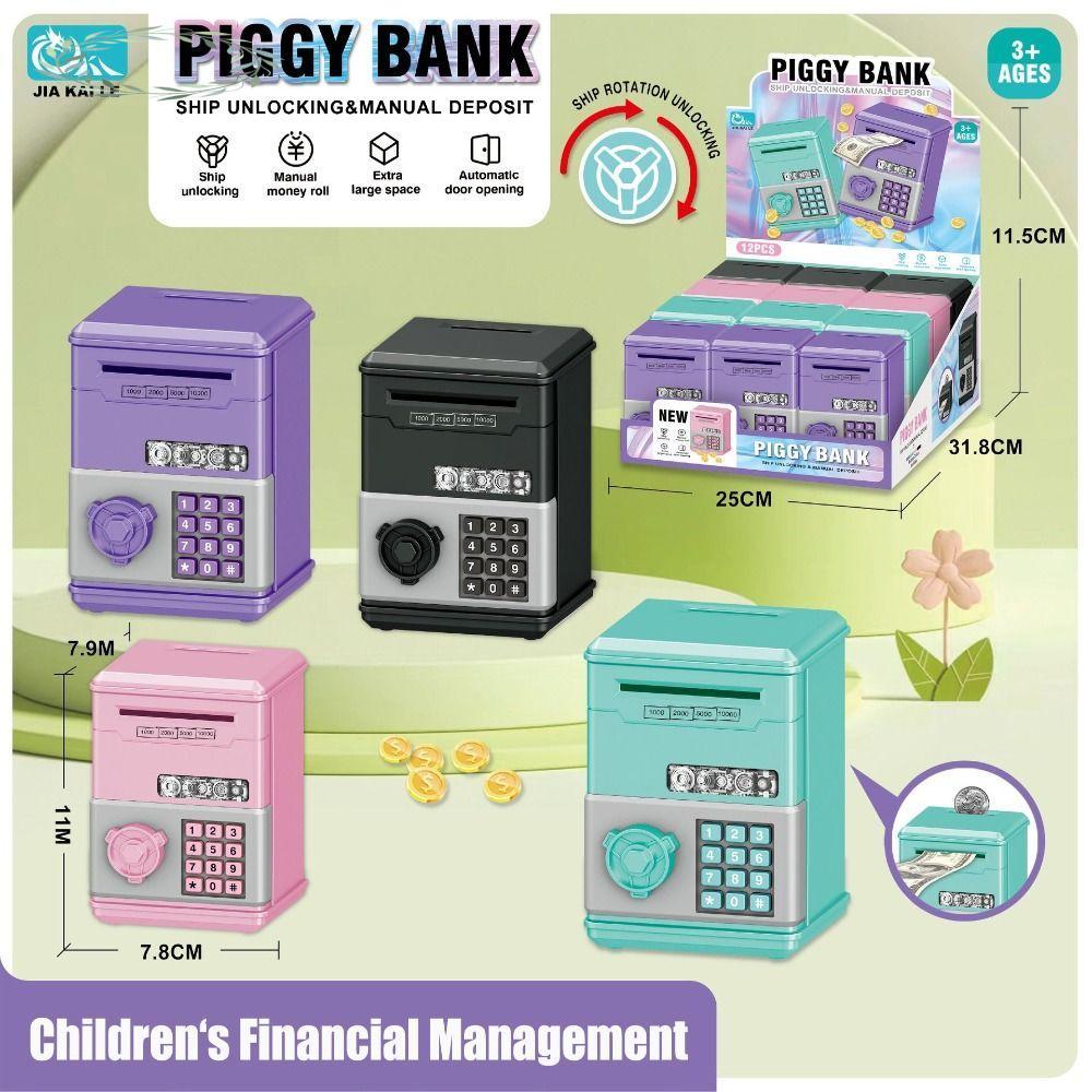 Lợn tiết kiệm đồ chơi trẻ em, Mật khẩu Mini Hộp tiết kiệm tiền, ATM Quà tặng trẻ em Ngân hàng tiết k