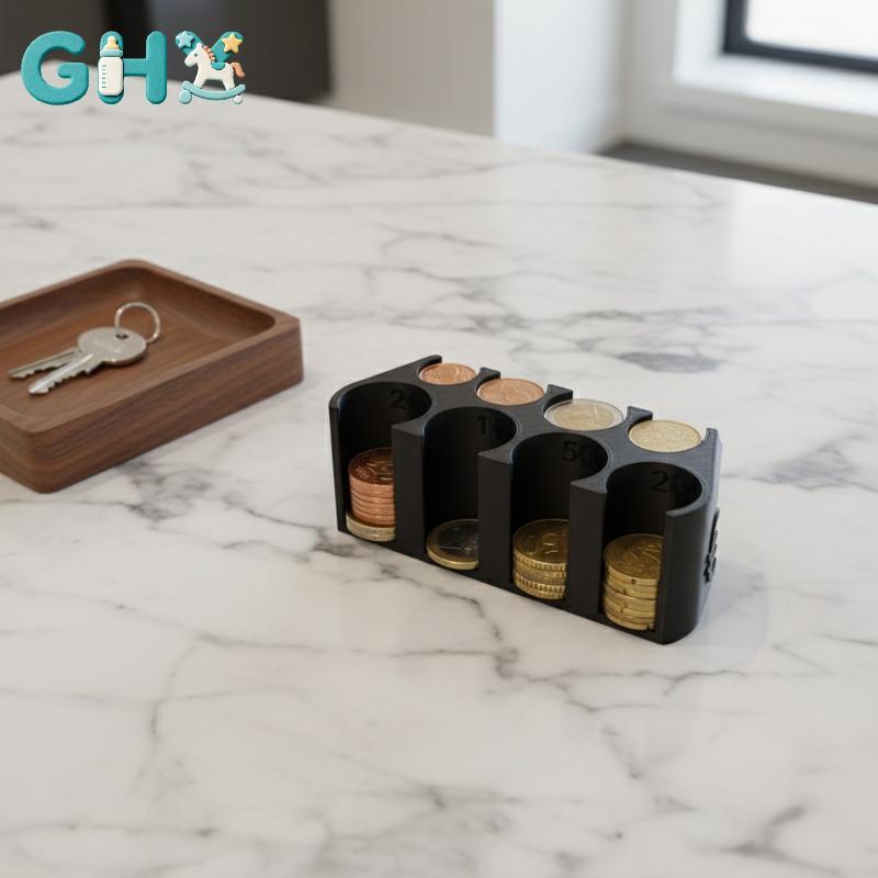 GHX Euro Hộp Đựng Tiền Xu 2 Euro 1 Euro 50 Cent Sắp Xếp Lưu Trữ Cho Cửa Hàng Cheout Qui Phân Loại Gi