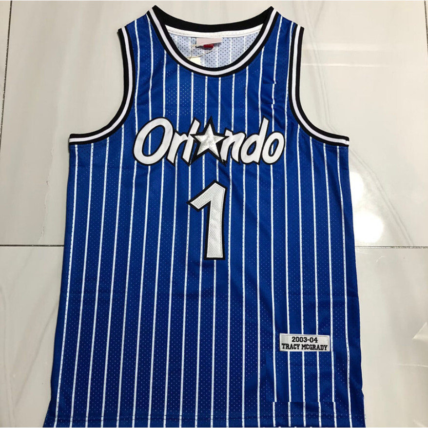 Áo bóng rổ thêu đầy đủ Orlando Magic Jersey McGrady Hardaway O`Neal