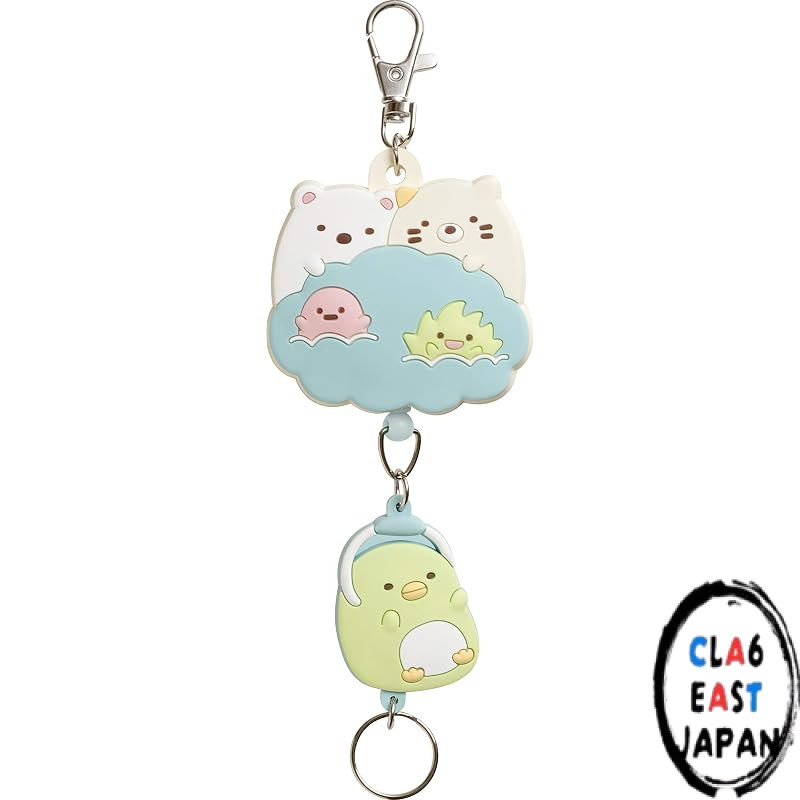 Sumikko Gurashi Retractable Reel Keychain – Arm Penguin