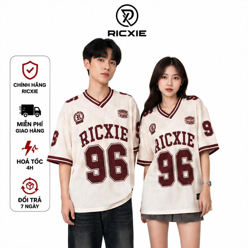 Jersey Unisex RICXIE 96 Form Boxy Vải Lưới Mát