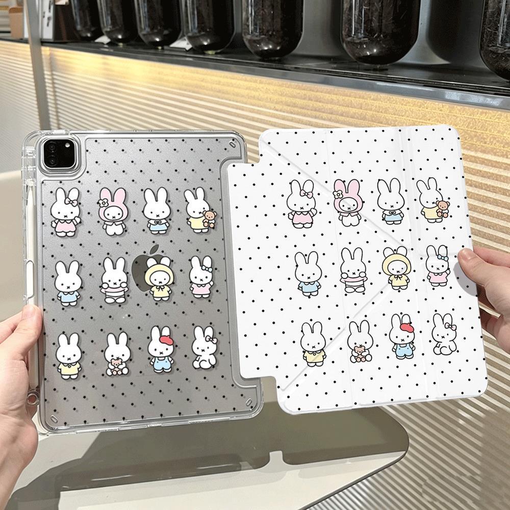 Ốp lưng iPad 10.2 Mèo Vẽ Đơn Giản, Gấp 3, Lưng Acrylic, Khe Đựng Bút, iPad Gen10, Air 7/