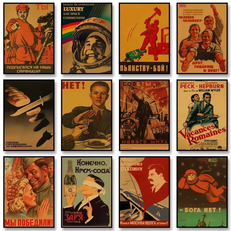Joseph Stalin Liên Xô CCCP Xô Lịch Sử Chân Dung Vintage Poster Không Khung Canvas Treo Tường Nghệ Th