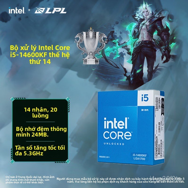 CPU Intel Core i5 14600KF hộp mới chính hãng, bảo hành cá nhân, hiệu năng cao, giao nhanh