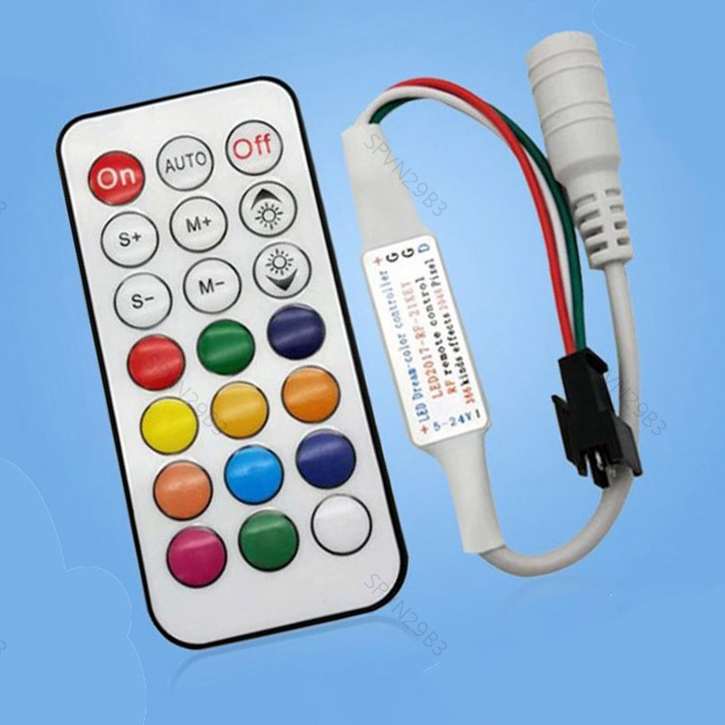 21 Phím Đèn LED Dải Điều Khiển Từ Xa RF Không Dây Đèn Làm Sáng WS2812B WS2811 DC 5V 12V 24V VN29B3