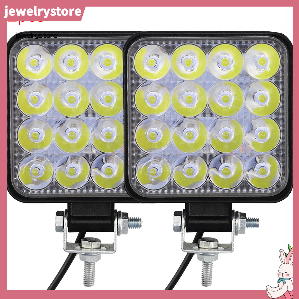JET 2 Chiếc 48W Vuông Sáng LED Đèn Làm Việc Xe SUV Xe Tải Lái Xe Đèn Sương Mù