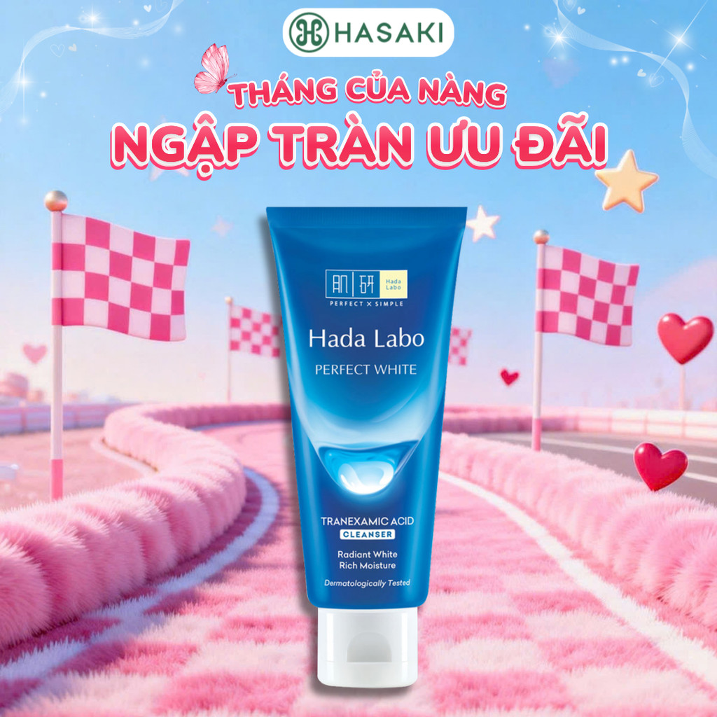 Sữa Rửa Mặt Dưỡng Trắng Cho Mọi Loại Da Hada Labo Perfect White Cleanser 80g Hasaki Chính Hãng