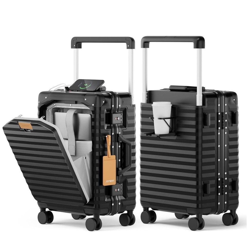 Vali khung nhôm khóa sập thương gia JOYWAY size 20 inch xách tay máy bay nhựa PC cao cấp chống trầy