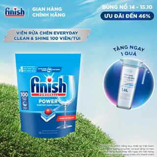 Viên Rửa Chén Bát Hương Chanh Finish Powerball Power Everyday Clean & Shine - Túi 100 viên siêu tiết kiệm