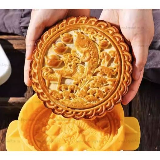 Khuôn làm bánh trung thu Cá Chép- Thỏ Ngọc size 300g/500g - Khuôn size đại - Hellashop Chương Mỹ