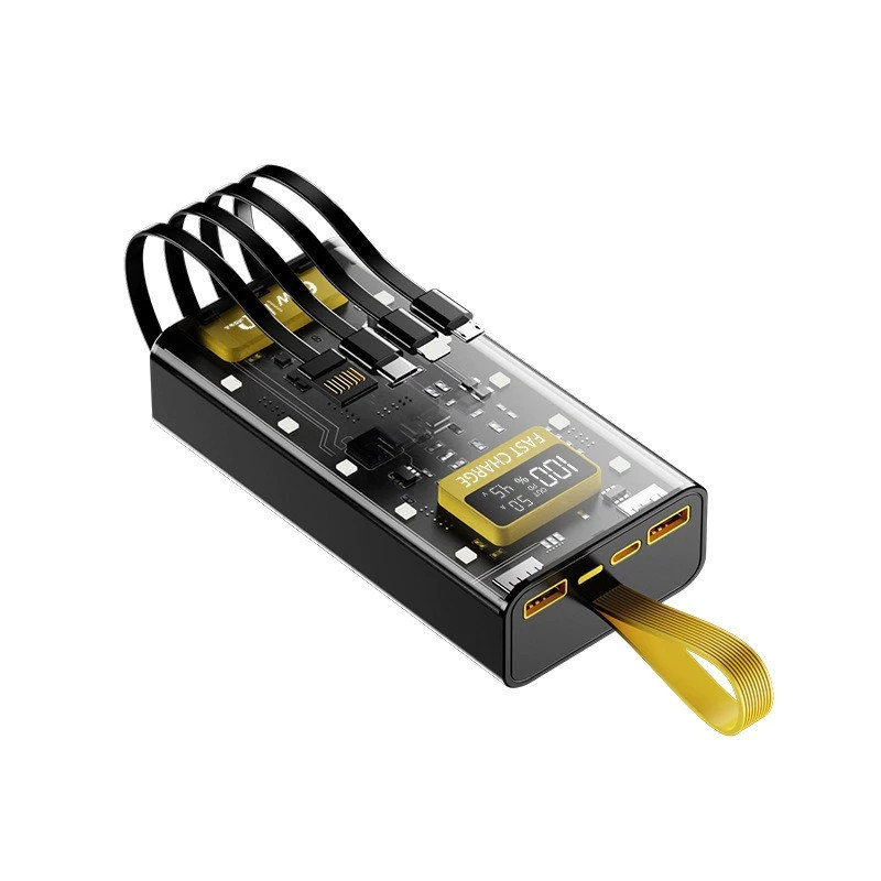 Sạc Dựng Phòng Trong Suốt 50000mAh Với 2 Cổng Sạc Nhanh 22.5w và PD 20W Kèm 4 Đầu Sạc Màn Hình LED- DL Tech | BigBuy360 - bigbuy360.vn
