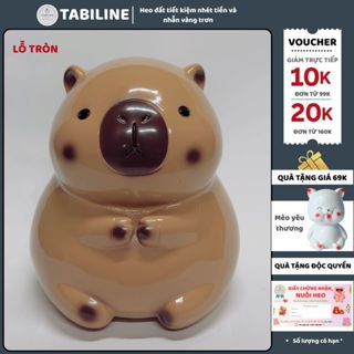  Heo đất ống tiết kiệm tiền lỗ tròn capybara size to đựng tiền nghìn tờ tiền LD55 - TABILINE 