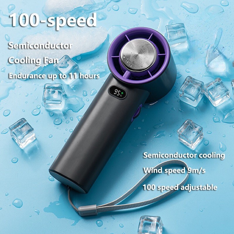 [Local Shippment]100speed Mini Portable Handheld Fan Semiconductor Cooling Fan USB Rechargeable Blad
