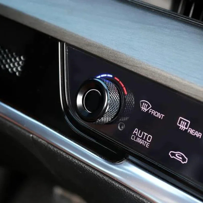 2 Chiếc Nhôm Trung Tâm Điều Chỉnh Điều Chỉnh Núm Vòng Bao Viền Nội Thất Phụ Kiện Cho Xe Kia Sportage NQ5 2022-2024