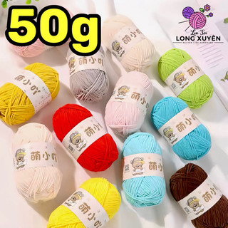 Len nhung gấu 3mm, Len nhung gấu Mengmeng 50g