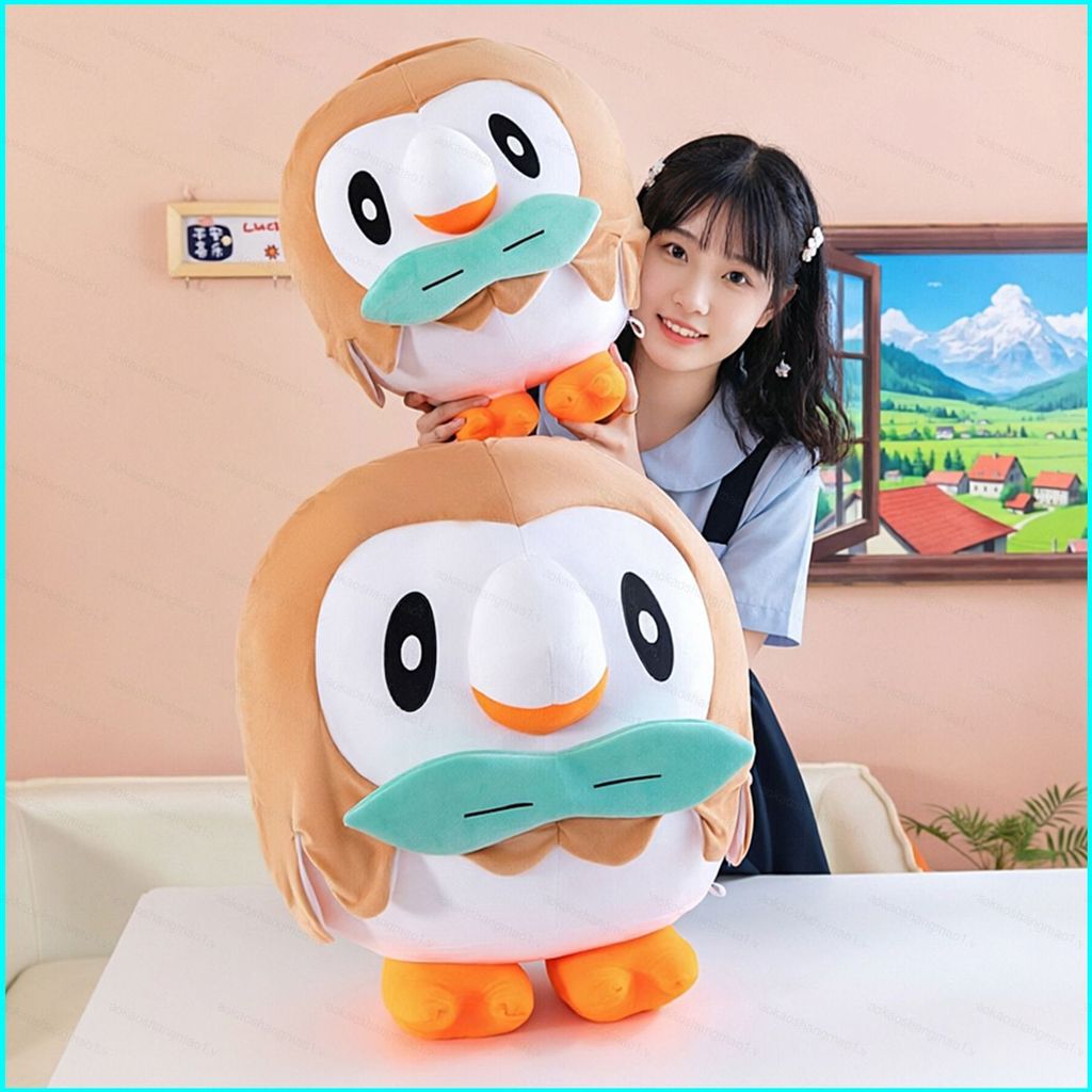 HK1 Pokemon Rowlet Plushie Hoạt Hình Dễ Thương Cú Cotton Đồng Hành Búp Bê Gối Mềm KH1