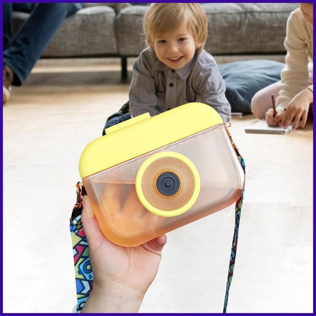 Trẻ Em Kawaii Bình Nước 400ml Dễ Thương Trẻ Em Camera Bình Nước Cắm Trại Ngoài Trời Thể Thao Chống R