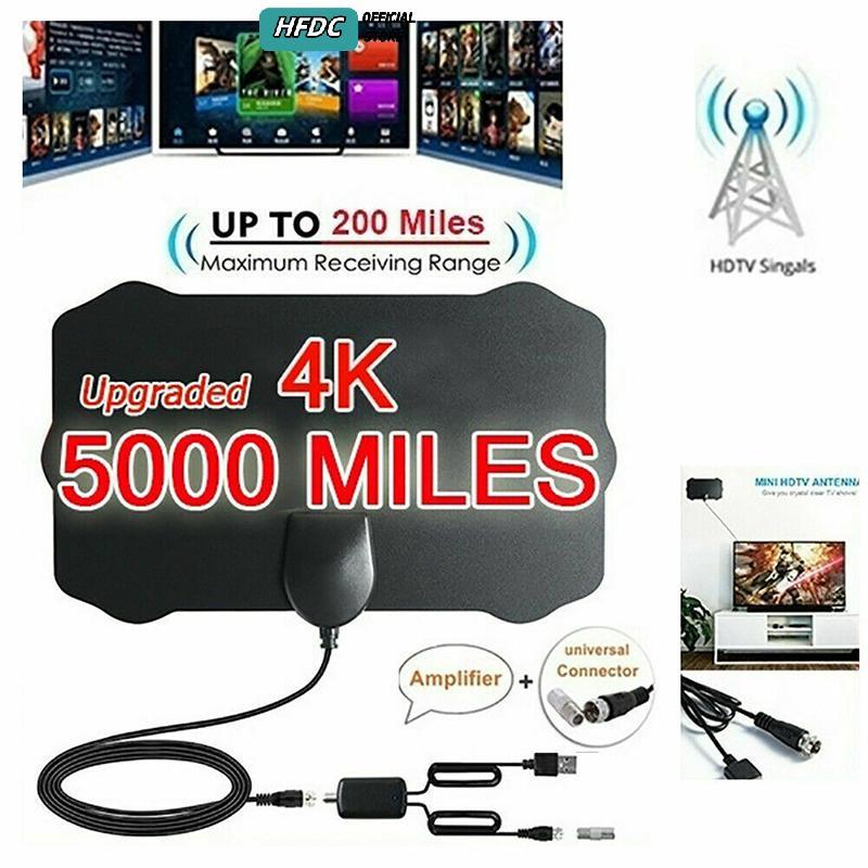 HFDC 5000 Mile Range HDTV Ăng-ten 4K HD TV kỹ thuật số trong nhà Bộ khuếch đại tín hiệu trên không