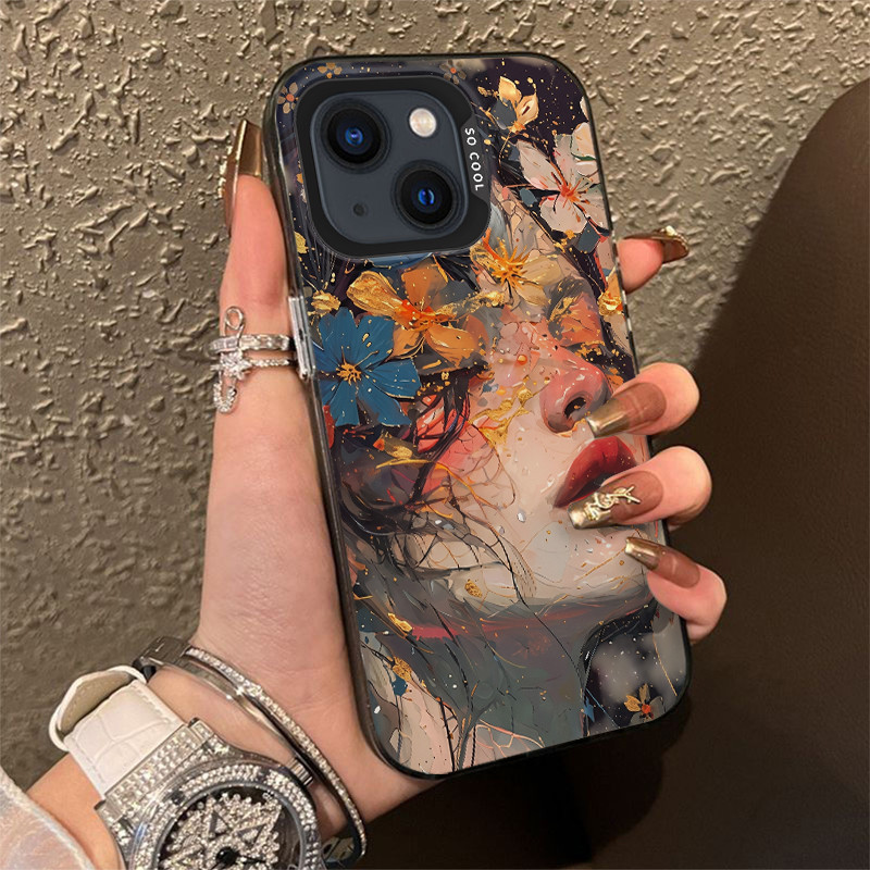Ốp Lưng Chân Dung Người Phụ Nữ Họa Tiết Hoa Cho Samsung Galaxy A02S A03 A04 A03S A05 A05S A06 4G A07