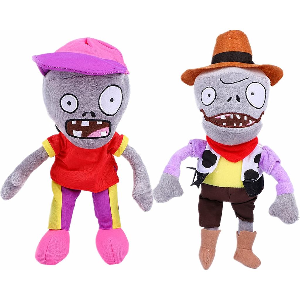 2 Chiếc PVZ Cây Và Zombies Sang Trọng Zombies Bộ Đồ Chơi Nhồi Bông Mềm PVZ Hình Búp Bê Bò Zombies Và