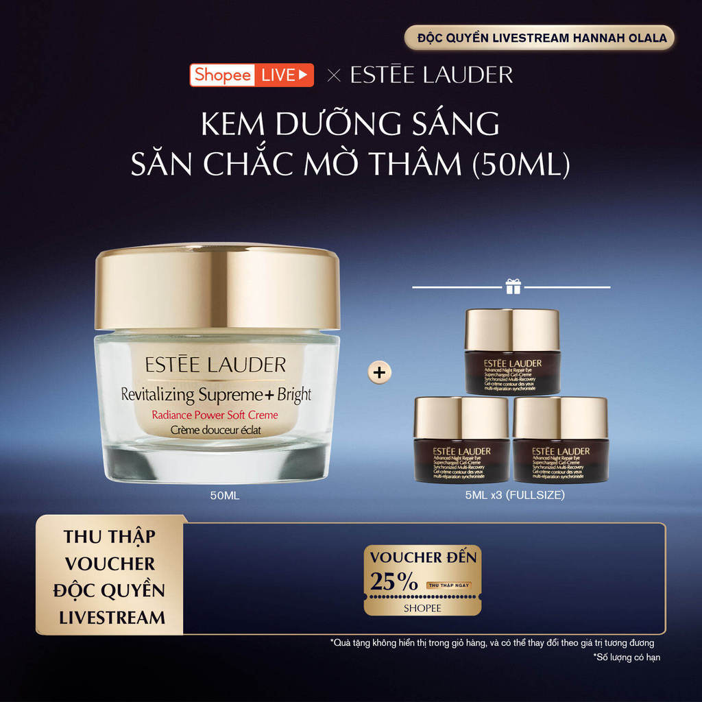 [Estee Lauder x Hannah] Kem dưỡng sáng săn chắc mờ thâm Estée Lauder Revitalizing Supreme+ Bright Ra