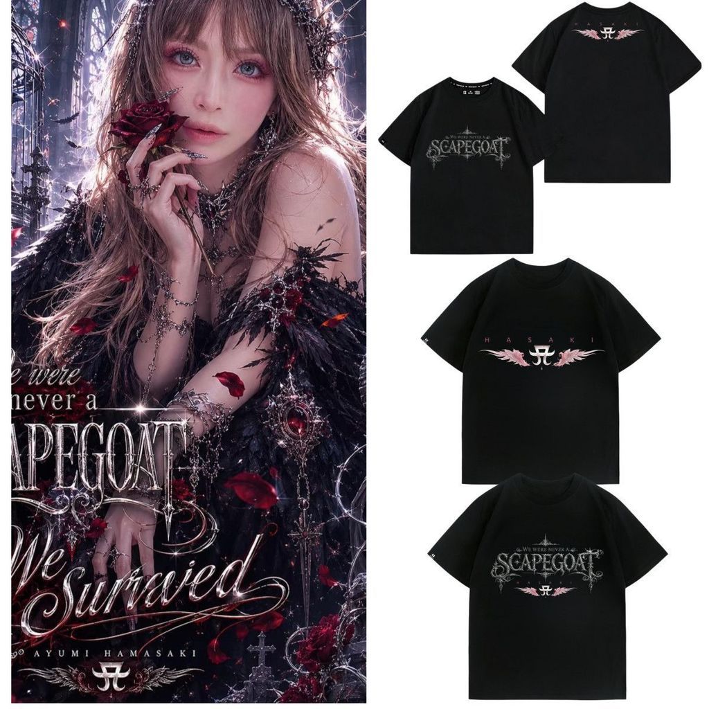 Ayumi Hamasaki Cotton Casual Top Unisex Tay Ngắn