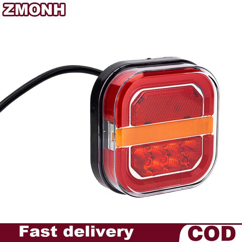 Zmo 2pcs 4inch LED Đèn đuôi 12V 24V phía sau phanh tín hiệu lần lượt cho Trailer xe buýt Pickup