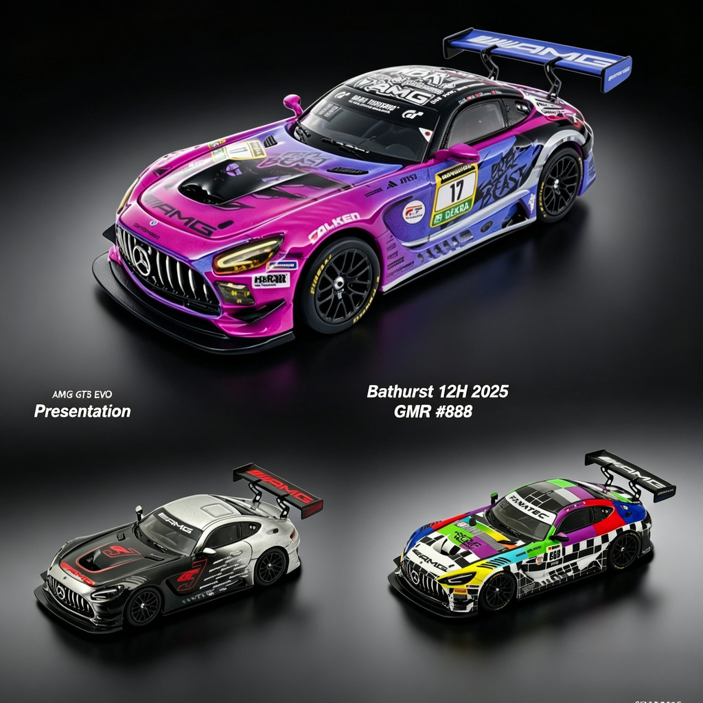 Kilo Works 1/64 Mercedes-Benz AMG GT3 EVO Mô Hình Xe Mô Phỏng Quy Mô Nhỏ Hợp Kim Xe Ô Tô Mô Hình Trẻ