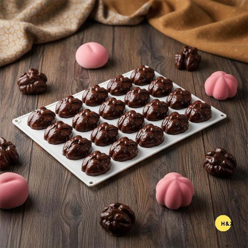 Khuôn sô cô la silicon H & X Pecan Nuts - Dụng cụ làm bánh Mousse cấp thực phẩm